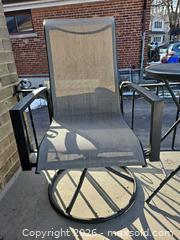 MaxSold Auction: Black & Gray Metal Patio Chair and Round Mesh Table - Toronto (Ontario, Canada) SELLER MANAGED Moving Online Auction - Enfield Avenue