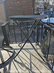 MaxSold Auction: Black & Gray Metal Patio Chair and Round Mesh Table - Toronto (Ontario, Canada) SELLER MANAGED Moving Online Auction - Enfield Avenue