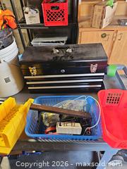 MaxSold Auction: Black Metal Toolbox with Multiple Drawers - Toronto (Ontario, Canada) SELLER MANAGED Moving Online Auction - Enfield Avenue