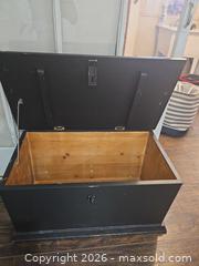 MaxSold Auction: Black Painted Blanket Chest / Storage Trunk, Solid Wood Interior - Toronto (Ontario, Canada) SELLER MANAGED Moving Online Auction - Enfield Avenue
