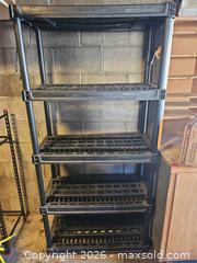 MaxSold Auction: Black Plastic/Resin 5-Shelf Shelving Unit - Toronto (Ontario, Canada) SELLER MANAGED Moving Online Auction - Enfield Avenue