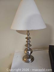 MaxSold Auction: Contemporary Silver Brushed Nickel Metal Table Lamp - Toronto (Ontario, Canada) SELLER MANAGED Moving Online Auction - Enfield Avenue