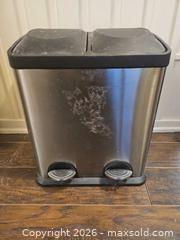MaxSold Auction: Dual-Compartment Stainless Steel & Plastic Trash/Recycling Bin - Toronto (Ontario, Canada) SELLER MANAGED Moving Online Auction - Enfield Avenue