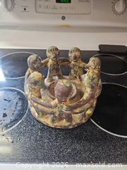 MaxSold Auction: Folk/Naïve Art Candle Holder with Circular Figurines Includes Moon light - Toronto (Ontario, Canada) SELLER MANAGED Moving Online Auction - Enfield Avenue