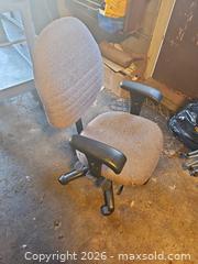MaxSold Auction: Gray Fabric Office Chair with Armrests and Casters - Toronto (Ontario, Canada) SELLER MANAGED Moving Online Auction - Enfield Avenue