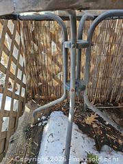 MaxSold Auction: Gray Metal Bistro Table with Glass Top, 24–30 in Diameter - Toronto (Ontario, Canada) SELLER MANAGED Moving Online Auction - Enfield Avenue