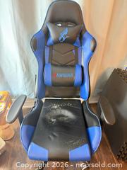 MaxSold Auction: Hawguar Blue & Black Faux Leather Gaming Chair - Toronto (Ontario, Canada) SELLER MANAGED Moving Online Auction - Enfield Avenue