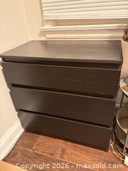 MaxSold Auction: IKEA Dark Brown 3-Drawer Dresser - Toronto (Ontario, Canada) SELLER MANAGED Moving Online Auction - Enfield Avenue