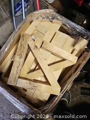 MaxSold Auction: Large Box/Pallet of Wood Offcuts for Firestarting - Toronto (Ontario, Canada) SELLER MANAGED Moving Online Auction - Enfield Avenue