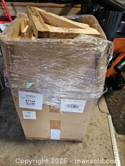 MaxSold Auction: Large Box/Pallet of Wood Offcuts for Firestarting - Toronto (Ontario, Canada) SELLER MANAGED Moving Online Auction - Enfield Avenue