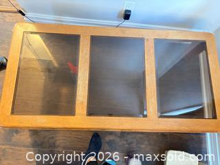 MaxSold Auction: Light Oak Rectangular Wood and Glass Coffee Table - Toronto (Ontario, Canada) SELLER MANAGED Moving Online Auction - Enfield Avenue