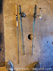 MaxSold Auction: Lot of 2 Fishing Rods with Mitchell and Zebco - Toronto (Ontario, Canada) SELLER MANAGED Moving Online Auction - Enfield Avenue