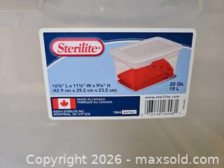 MaxSold Auction: Lot of 4 Clear Plastic Storage Bins (Sterilite & Rubbermaid) - Toronto (Ontario, Canada) SELLER MANAGED Moving Online Auction - Enfield Avenue