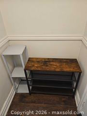 MaxSold Auction: Metal Frame Shoe Rack with Veneered Wood Top, 3 Shelves - Toronto (Ontario, Canada) SELLER MANAGED Moving Online Auction - Enfield Avenue