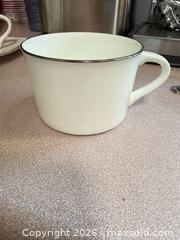 MaxSold Auction: Mikasa Porcelain Teacup & Saucer 4-Piece Set, White with Metallic Rim - Toronto (Ontario, Canada) SELLER MANAGED Moving Online Auction - Enfield Avenue