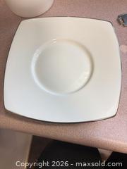 MaxSold Auction: Mikasa Porcelain Teacup & Saucer 4-Piece Set, White with Metallic Rim - Toronto (Ontario, Canada) SELLER MANAGED Moving Online Auction - Enfield Avenue