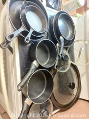 MaxSold Auction: Mixed Cookware Set with Cast Iron, Nonstick & Glass Lids - Toronto (Ontario, Canada) SELLER MANAGED Moving Online Auction - Enfield Avenue