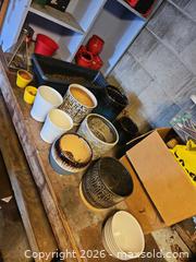 MaxSold Auction: Multi-Colored Glazed Ceramic Plant Pots (10+) - Toronto (Ontario, Canada) SELLER MANAGED Moving Online Auction - Enfield Avenue