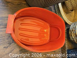 MaxSold Auction: Orange/Gray Plastic/ black polka dot and Metal Trash/Waste Bin - Toronto (Ontario, Canada) SELLER MANAGED Moving Online Auction - Enfield Avenue