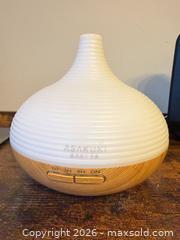 MaxSold Auction: Pair of Asakuki Ultrasonic Aroma Diffuser, White with Wood-Grain Base - Toronto (Ontario, Canada) SELLER MANAGED Moving Online Auction - Enfield Avenue