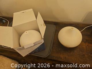 MaxSold Auction: Pair of Asakuki Ultrasonic Aroma Diffuser, White with Wood-Grain Base - Toronto (Ontario, Canada) SELLER MANAGED Moving Online Auction - Enfield Avenue