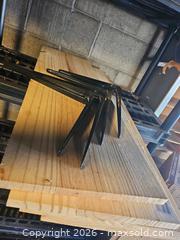 MaxSold Auction: Pine Wood Boards with Black Metal Shelf Brackets - Toronto (Ontario, Canada) SELLER MANAGED Moving Online Auction - Enfield Avenue