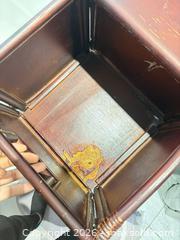 MaxSold Auction: Rustic Dark Brown Rattan & Wood 3-Drawer Cabinet - Toronto (Ontario, Canada) SELLER MANAGED Moving Online Auction - Enfield Avenue