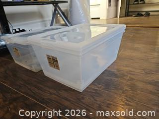MaxSold Auction: Set of 3 Translucent Plastic Stackable Storage Boxes, Medium - Toronto (Ontario, Canada) SELLER MANAGED Moving Online Auction - Enfield Avenue