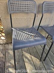 MaxSold Auction: Set of 4 Black Plastic and Metal Chairs - Toronto (Ontario, Canada) SELLER MANAGED Moving Online Auction - Enfield Avenue