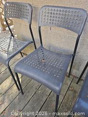 MaxSold Auction: Set of 4 Black Plastic and Metal Chairs - Toronto (Ontario, Canada) SELLER MANAGED Moving Online Auction - Enfield Avenue