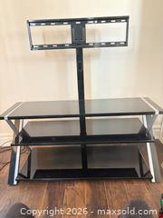 MaxSold Auction: TV Stand with Fixed Mount, Glass Shelves & Metal Frame - Toronto (Ontario, Canada) SELLER MANAGED Moving Online Auction - Enfield Avenue