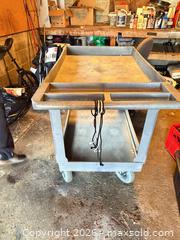 MaxSold Auction: Uline Gray Plastic Two-Tier Utility/Service Cart with Handle - Toronto (Ontario, Canada) SELLER MANAGED Moving Online Auction - Enfield Avenue