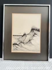 MaxSold Auction: Beach Dune Art Limited Edition 16/35 'Sandy Bluff' Ink on Paper - Phoenixville (Pennsylvania, USA) SELLER MANAGED Estate Sale Online Auction - Vanderslice Street