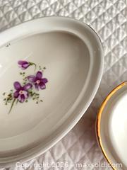 MaxSold Auction: Egg Trinket Box Porcelain Hand-Painted Victorian Violets  - Phoenixville (Pennsylvania, USA) SELLER MANAGED Estate Sale Online Auction - Vanderslice Street