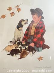 MaxSold Auction: Norman Rockwell Framed Artist Proof “Pride of Parenthood” (boy with puppies) - Phoenixville (Pennsylvania, USA) SELLER MANAGED Estate Sale Online Auction - Vanderslice Street