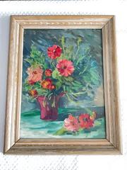 MaxSold Auction: Painting Original Framed Floral Still Life on Board - Phoenixville (Pennsylvania, USA) SELLER MANAGED Estate Sale Online Auction - Vanderslice Street