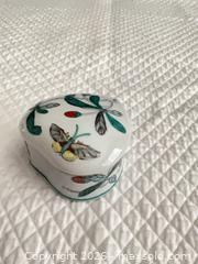 MaxSold Auction: Trinket Box with Green and Red Floral Design - Phoenixville (Pennsylvania, USA) SELLER MANAGED Estate Sale Online Auction - Vanderslice Street