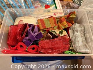 MaxSold Auction: Assorted Christmas Decor Lot with Ornaments, Ribbons, Figurines B - Ottawa (Ontario, Canada) PARTNER MANAGED Downsizing Online Auction - Topley Crescent