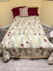 MaxSold Auction: Bed Frame with Mattress, Box Spring, Quilt & Pillow C - Ottawa (Ontario, Canada) PARTNER MANAGED Downsizing Online Auction - Topley Crescent