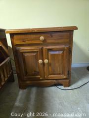 MaxSold Auction: Brown Wood Nightstand with Drawer and Cabinet B - Ottawa (Ontario, Canada) PARTNER MANAGED Downsizing Online Auction - Topley Crescent