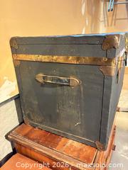 MaxSold Auction: Canvas-Covered Steamer Trunk with Brass Hardware C - Ottawa (Ontario, Canada) PARTNER MANAGED Downsizing Online Auction - Topley Crescent