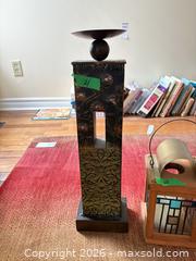 MaxSold Auction: Decorative Metal Candle Holder & Wooden Lantern with Glass Panes A - Ottawa (Ontario, Canada) PARTNER MANAGED Downsizing Online Auction - Topley Crescent