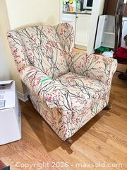 MaxSold Auction: Fabric Wingback Rocking Chair with Removable Seat Cushion A - Ottawa (Ontario, Canada) PARTNER MANAGED Downsizing Online Auction - Topley Crescent