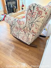 MaxSold Auction: Fabric Wingback Rocking Chair with Removable Seat Cushion A - Ottawa (Ontario, Canada) PARTNER MANAGED Downsizing Online Auction - Topley Crescent