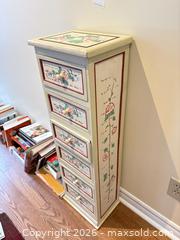 MaxSold Auction: Hand-Painted Distressed Shabby Chic MDF Storage Tower A - Ottawa (Ontario, Canada) PARTNER MANAGED Downsizing Online Auction - Topley Crescent