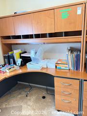 MaxSold Auction: L-shaped Laminate Office Desk with Hutch, File Drawers & Keyboard Tray C - Ottawa (Ontario, Canada) PARTNER MANAGED Downsizing Online Auction - Topley Crescent