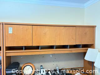 MaxSold Auction: L-shaped Wood Veneer Laminate Desk with Hutch and Pedestal C - Ottawa (Ontario, Canada) PARTNER MANAGED Downsizing Online Auction - Topley Crescent