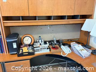 MaxSold Auction: L-shaped Wood Veneer Laminate Desk with Hutch and Pedestal C - Ottawa (Ontario, Canada) PARTNER MANAGED Downsizing Online Auction - Topley Crescent