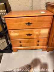 MaxSold Auction: Light Brown Maple 3-Drawer Dresser / Chest, A - Ottawa (Ontario, Canada) PARTNER MANAGED Downsizing Online Auction - Topley Crescent