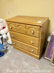 MaxSold Auction: Light Oak 3-Drawer Dresser / Chest of Drawers B - Ottawa (Ontario, Canada) PARTNER MANAGED Downsizing Online Auction - Topley Crescent